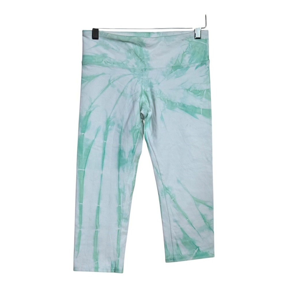 ALO Yoga Crop Leggings Womens Size S Green White Tie‎ Dye High Waist Activewear